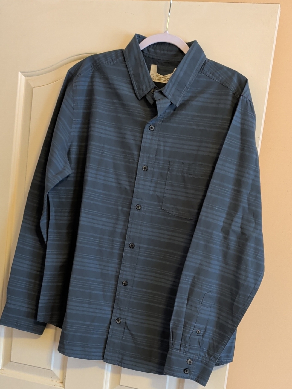 Aventura Men's Blue Striped Casual Button-Down Shirt Organic Cotton